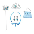 Princess Girls Blue Butterfly Magic Wand Crown Crystal High Heel Necklace Cinderella Cosplay Dress Up Jerlwery Girl Cosplay Toy