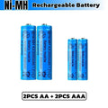 AA AAA 2000mAh 1.2V 1-60 Pcs Battery Rechargeable 2A 3A Ni-MH Batteries with Quick Charger for Toys Mouse Keyboard Flashlights