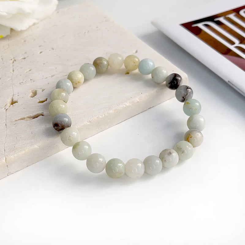 Natural Stone Beads Bracelet For Women Men Agate Crystal Quartzs Aquamarines Jades Jewelry Agates Elastic Bangle Bracelets 6 8mm