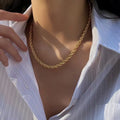 45-60cm Beautiful 18K Gold 4mm Round Rope Chain Necklace for Women Man Fashion Wedding accessories Party Jewelry Holiday gifts