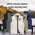 2025 Summer Men Outdoor Waterproof Quick Drying Cargo 5XL Vests Male Thin Mesh Breathable Waistcoats Climbing Sleeveless Jackets