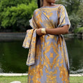Luxury Soft Muslim Print Abayas Women Short SLeeves | SAMAG