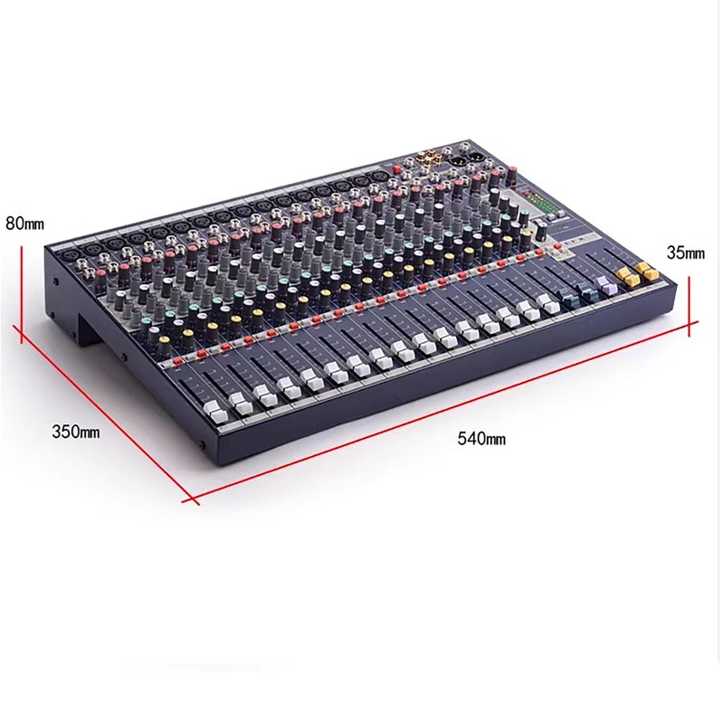 GAX-EFX16 Professional Audio mixer Console 16 channels with MP3 Player +48V Phantom Power USB BT Reverb for stage