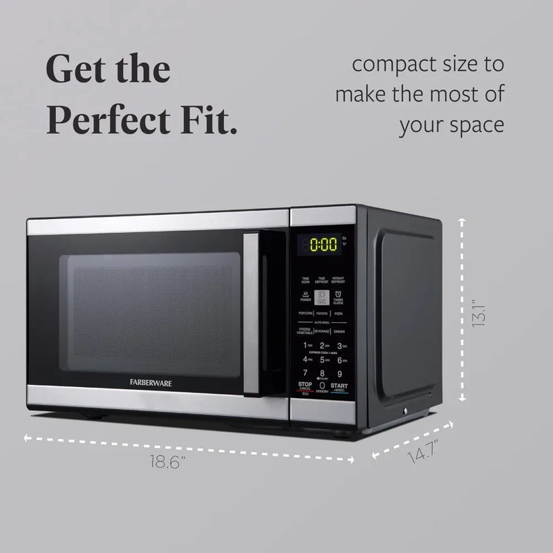 900W Countertop Microwave Oven, 0.9 Cu Ft with Auto Cook & Defrost, Easy Clean & Child Lock