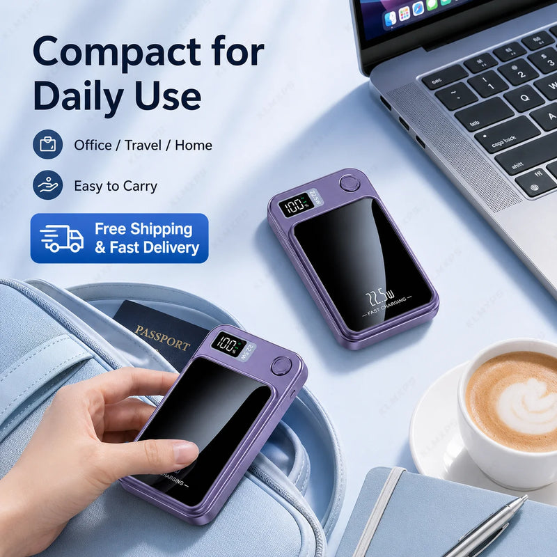 Magnetic Wireless Power Bank 5000mAh 10000mAh 22.5W Fast Charging Portable Charger 15W Wireless External Battery for iPhone