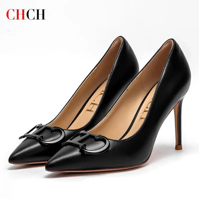 C-H Woman shoes High Heels New Pointed Metal Buckle Party | SAMAG