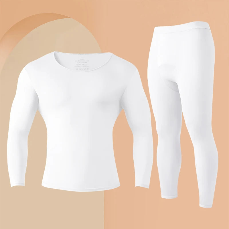 1pcs Men's Ultrathin Thermal Underwear High elasticity Plus Size Constant Temperature Seamless Long Sleeve Bottoming Set