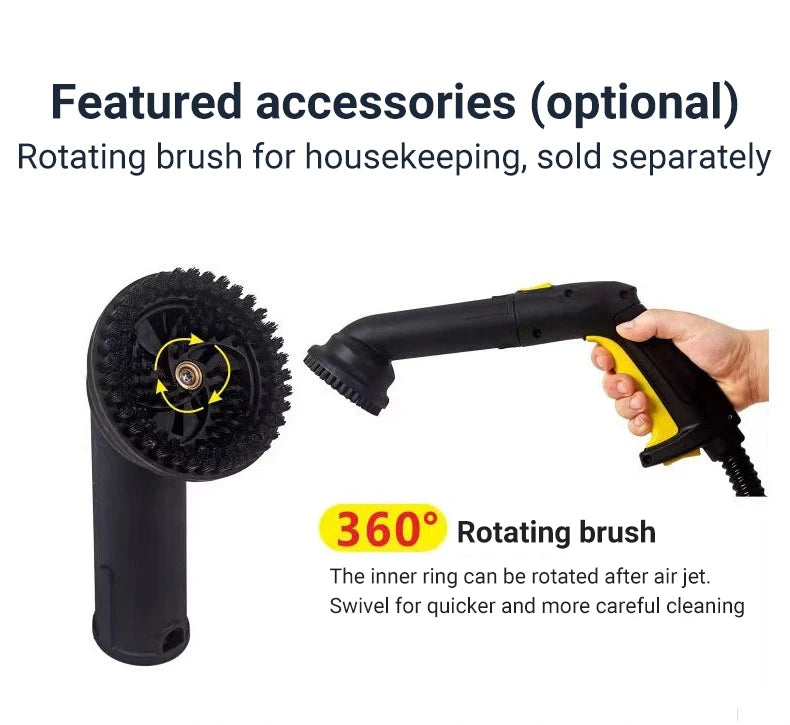 DIVEDEER Handheld Steam Cleaner Automotive Sterilization Disinfection High Temperature Wiper Washer for Floor Kitchen Cars