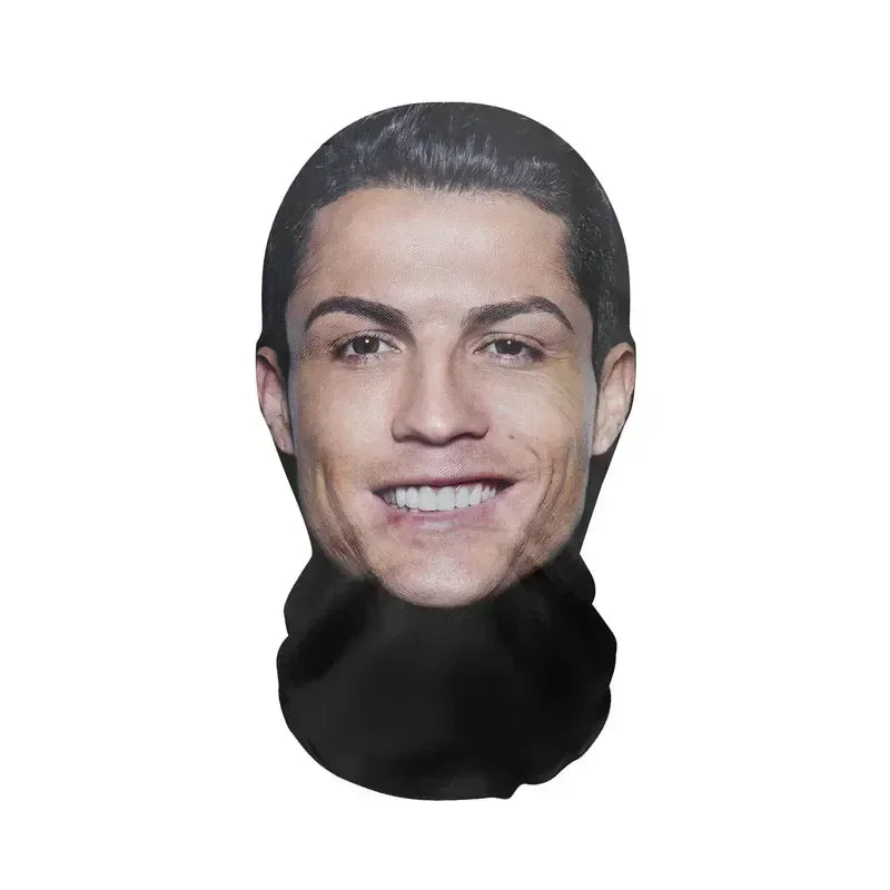 3D Funny Pattern Mesh Face Mask Head Cover Party Cosplay Props UV Protection Shield Neymar Pattern Headwear Novelty Supplies