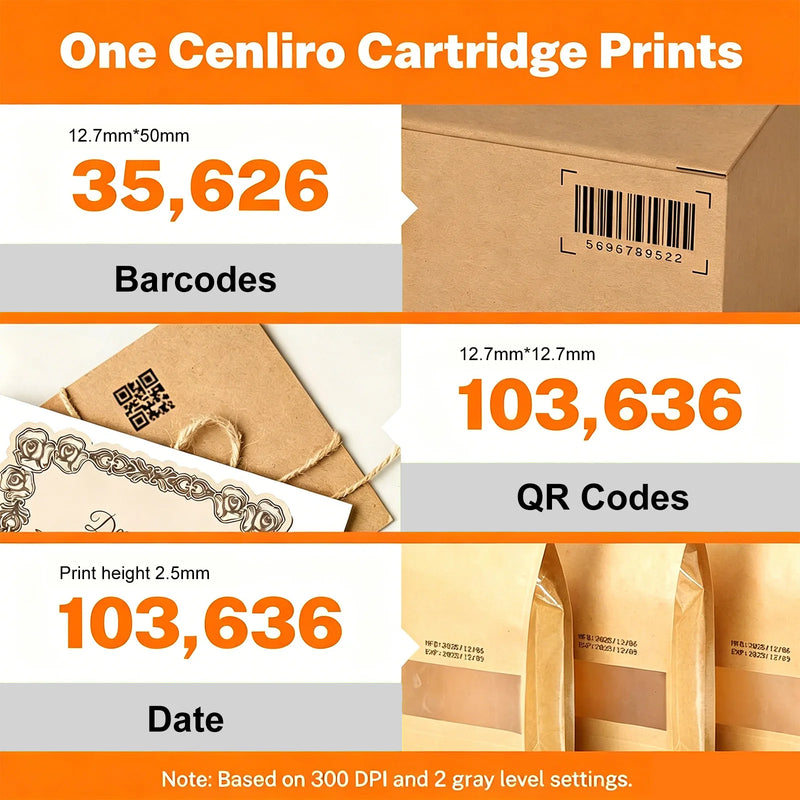 Cenliro CL100E 12.7mm Quick Dry Solvent Ink Cartridge Waterproof High Adhesion for Handheld Mini Online Inkjet Printer 1/2/5pcs