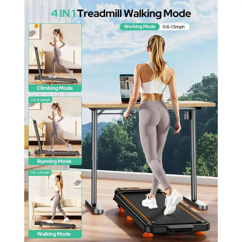 Compact 3.5HP Treadmill with 10% Incline, Handle, and App | SAMAG