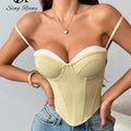 SINGREINY INS Streetwear Solid Underwire Corset 2026 Strap Sleeveless Backless Spliced Tank TopY2K Vacation Party Camisole