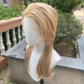 Blonde Mixed Color 13x4 Synthetic Lace Front Wigs for Women Cosplay Shoulder Length Short Curly Synthetic Wigs Layers Ponytails
