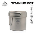 Widesea Ultralight Titanium Camping Pot 1100ml Foldable Handle Portable Outdoor Cookware with Mesh Bag for Backpacking Hiking Tr