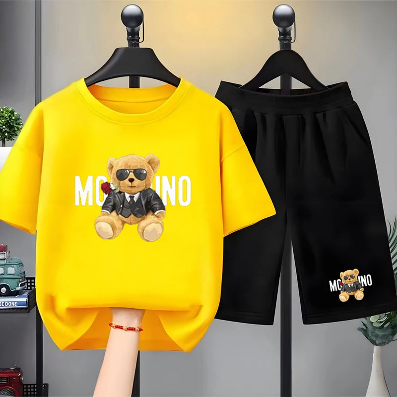 Fashion Letter Bear Print Children Summer Clothing - View 12 | SAMAG