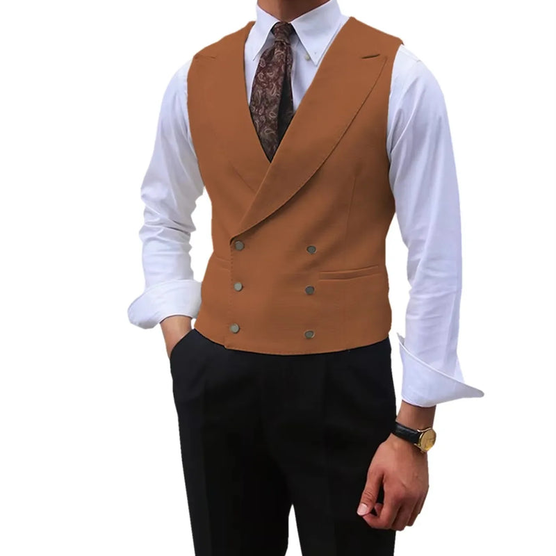 Fashion Solid Vests for Men Casual Style Sleeveless Male Fashion Waistcoat 1 Piece Slim Fit Beach Prom Party Suits Vest