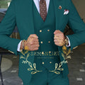 Beige Business Suits For Men Tuxedos Gold Buttons Groom Groomsman Prom Wedding Party Formal 3 Pieces Sets - View 18 | SAMAG