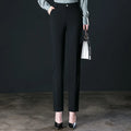 Spring Fall Black Elegant Career Formal Suit Pants Women - View 6 | SAMAG