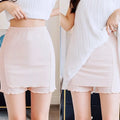 Women's Summer Ice Silk High Waist Shorts Safety Pants Double Layer Seamless Skirt Shorts Underwear Boxer Underpants