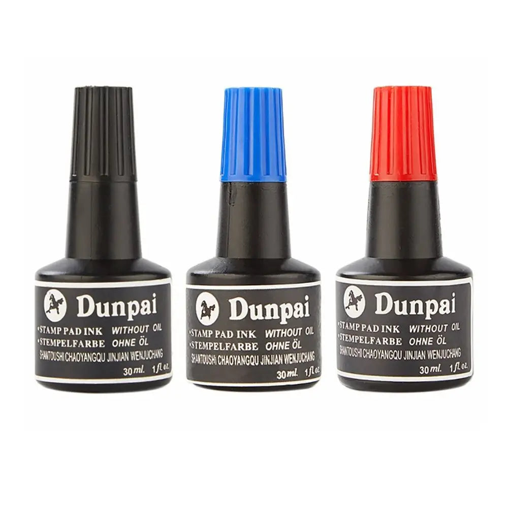 High Quality 30ML Stamp Pad Ink Red/Blue/Black Non-erasable Marker Pen Ink Quick-drying Stamp Paste Ink