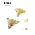 12pcs Decorative Jewelry Chest Wine Gift Box Wooden Case Antique Brass Golden Furniture Corner Protector Cover with Screws Nails