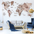 Wood World Atlas Acrylic 3D Solid Crystal Bedroom Wall With Living Room Classroom Stickers Office Decoration Ideas Wooden Sketch
