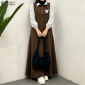 Women's Muslim Modest Fashion Maxi Dress Half Buttons | SAMAG