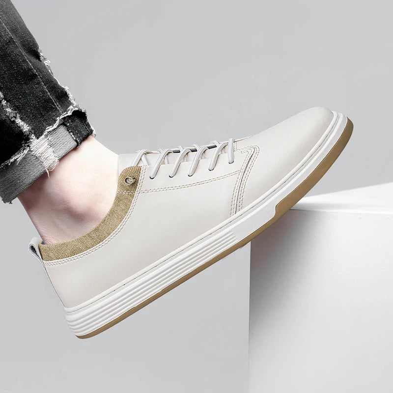 Men's Genuine Leather Business Shoes Handmade High Quality Casual Leather Oxford Business Work Shoes Coffee Lace-up Comfy Shoes