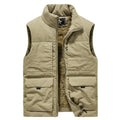 Men Vests for Fall Winter Padded Thickened Workwear Jacket Multi-pocket Stand-up Collar Undershirt Men's Outdoor Shoulder M-9XL