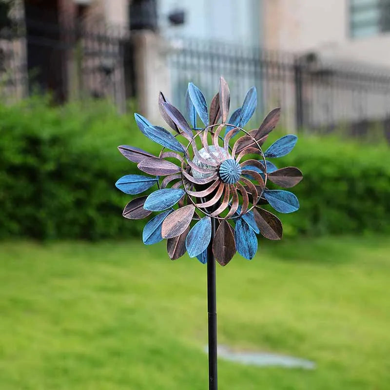 360° Rotating Garden Windmill Wind Chime Outdoor Solar-Powered Windmill Decor Perfect for Backyard Lawns Housewarming Gift
