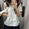 Erwofeina Peter Pan Collar Preppy Style Women Shirts - View 3 | SAMAG