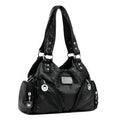 Luxury Soft Pu Leather Brand Girls Shoulder Bags Black HandBags Tote New Arrival Mini Small Motorcycle Bags Crossbody for Women