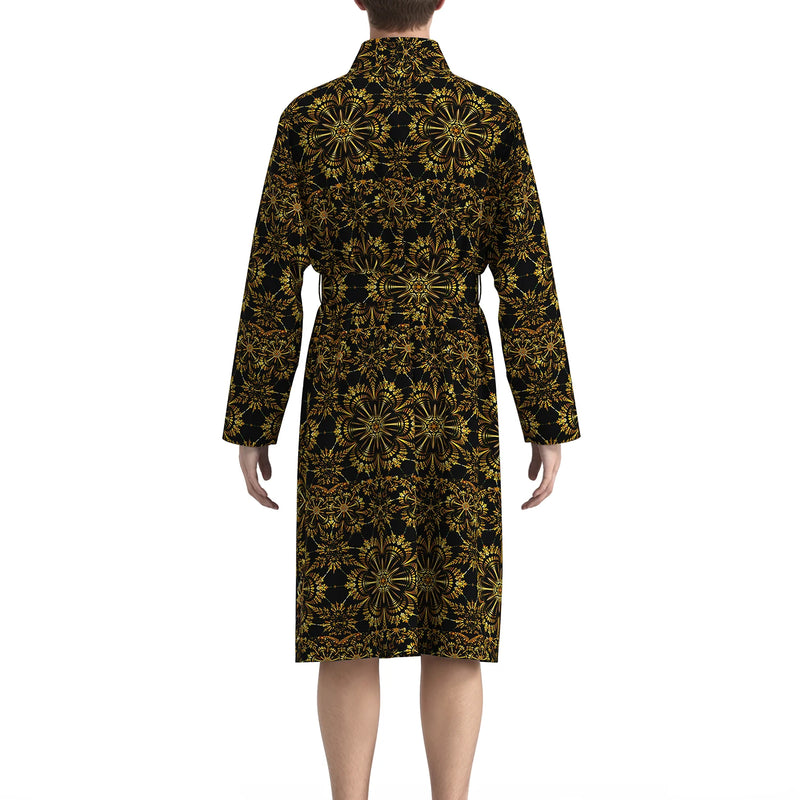2026 Spring and Autumn New Men's Pajamas 3D Digital Printed Golden Noble Pattern Lion Head Non-fading Home Bathrobe Long Long Sl