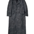 Mauroicardi Spring Autumn Extra Long Distressed Pu Leather Trench Coat Men Belt Double Breasted Luxury Designer Clothes Fashion