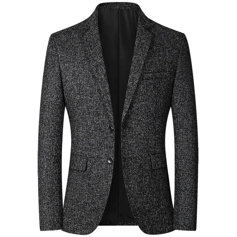 Brand Spring Autumn Men Tweed Blazer Two Buttons Notched | SAMAG