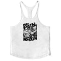 NO PAIN NO GAIN Print Gym Fitness T-Shirt Mens Bodybuilding Sport Sleeveless Vests Cotton Breathable Y-back Suspenders Tank Tops