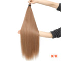 Gladys 28 Inch Crochet Braids Hair 3PCS 300g Synthetic Orange 60MW Ombre Brown T1B-330-276 Straight Braiding Hair Soft Pony Hair