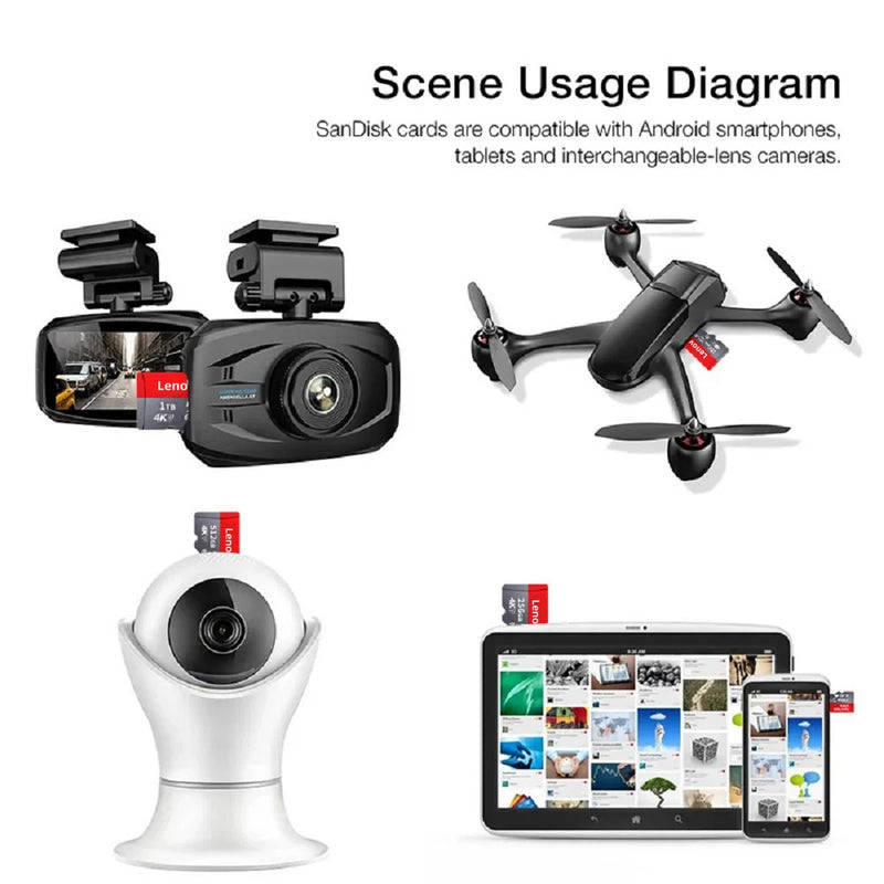 High Speed Flash TF SD Card 256GB 128GB Mini SD Memory Card U3 Micro TF Storage Card Ultra Fast Transmission for Camera Phone