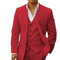 3 piece Linen Summer Men Suits for Wedding Groom Tuxedos 2026 Casual Beach Custom Man Suit Set Jacket Vest with Pants Man Fahion
