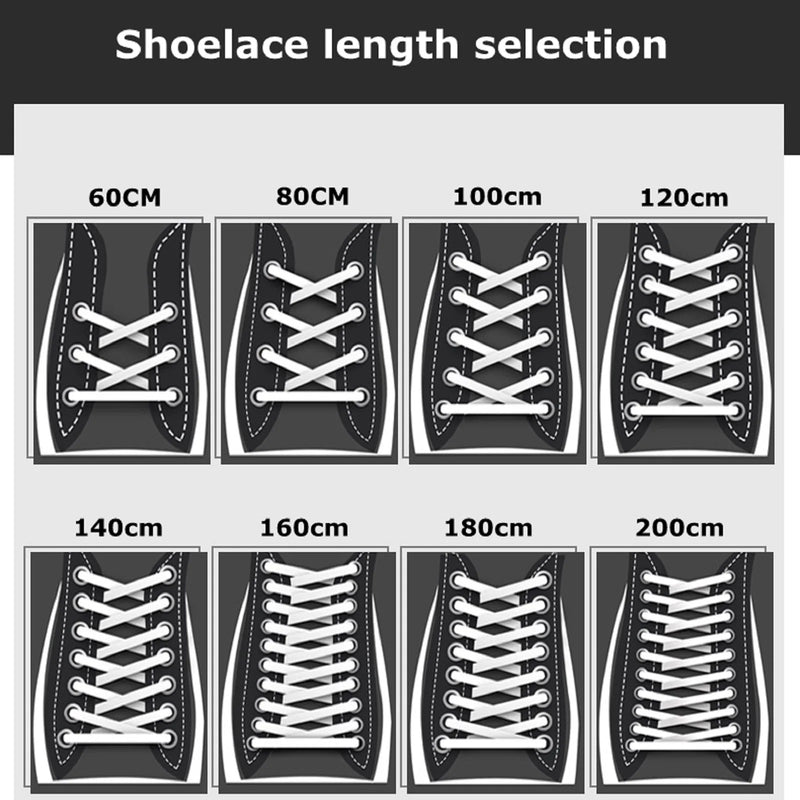 1 Pair No Tie Shoelaces for Shoes 8MM Flat Elastic Laces Sneakers Kids Adult Quick Shoelace Without Ties Shoe Accessories