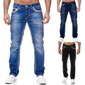 Straight Jeans Men Washed no hole Spring Summer Boyfriend | SAMAG