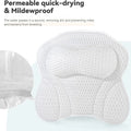 Bathtub Pillow for Tub, Bath Pillow for Neck & Back Support with Strong Suction Cups, Soft Spa Bath Pillow