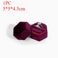 1PC Velvet Ring Box Hexagon Jewelry Box Gift Box for Jewelry Packaging