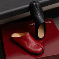 New Genuine Leather Cowhide Women Mules, Split Toe Slip-on Women Slippers,Fashion Flats Women Shoes