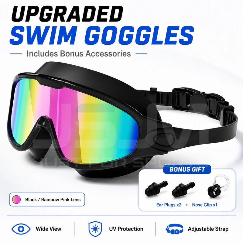 JSJM New Upgraded Adult Swimming Goggles Anti-Fog Wide | SAMAG
