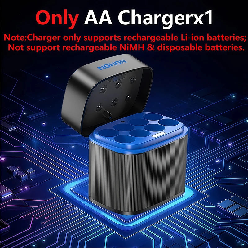 NOHON Rechargeable Lithium Battery AA 3600mWh/AAA 1300mWh Original Batteries High Capacity 1.5V Battery for Mouse Remote Control