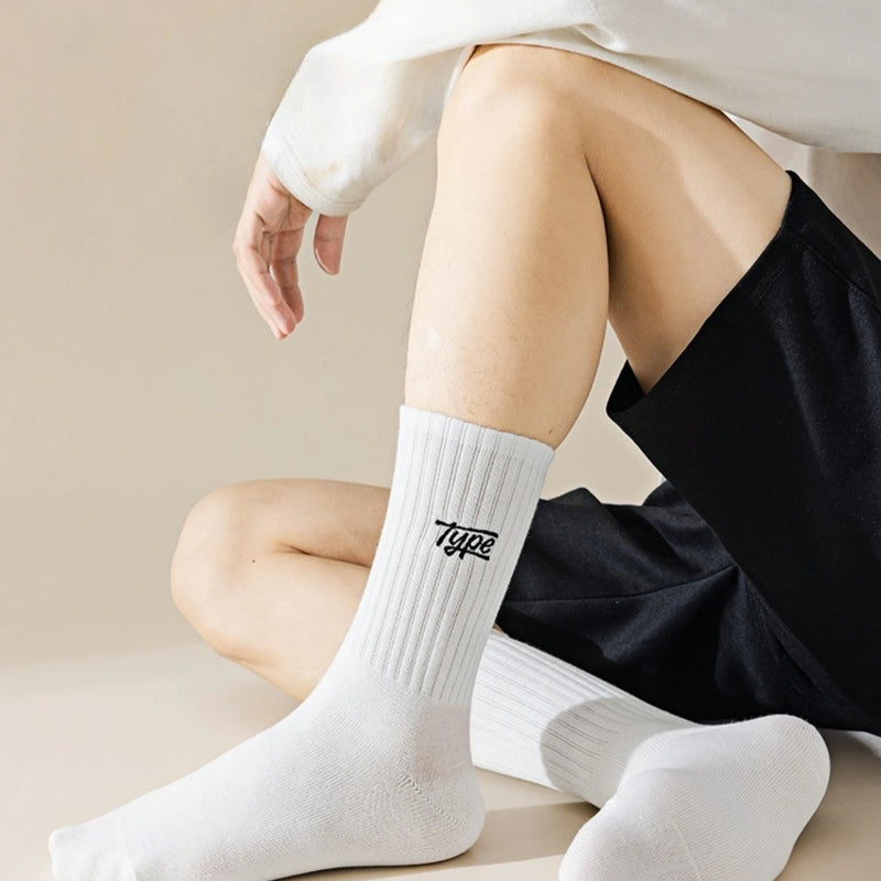 Pairs of Fashionable Men's Mid-Calf Sports Socks, Letter | SAMAG