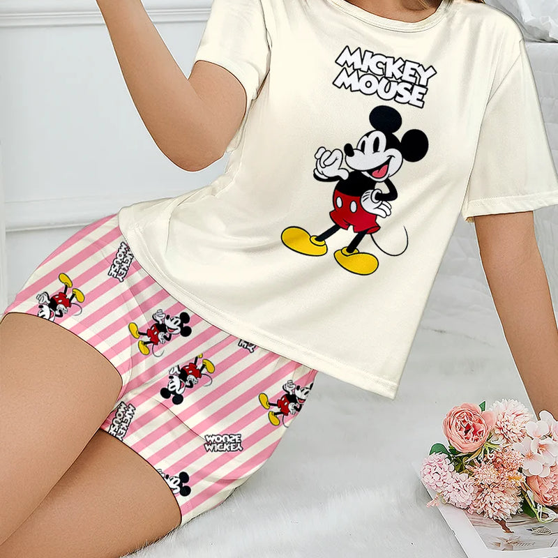 Women's Disney Mickey cartoon printed short sleeved | SAMAG