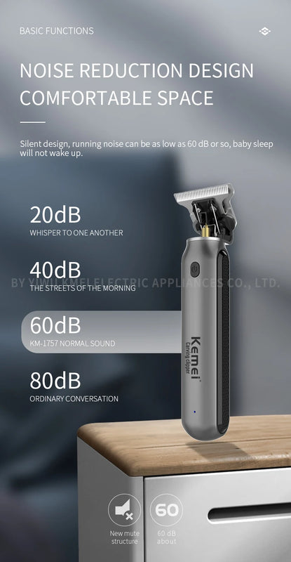 Kemei Professional Hair Clipper Electric Clippers New Electric Men Retro Head Carving Oil Head Trimmer Electric Shaver km-1757