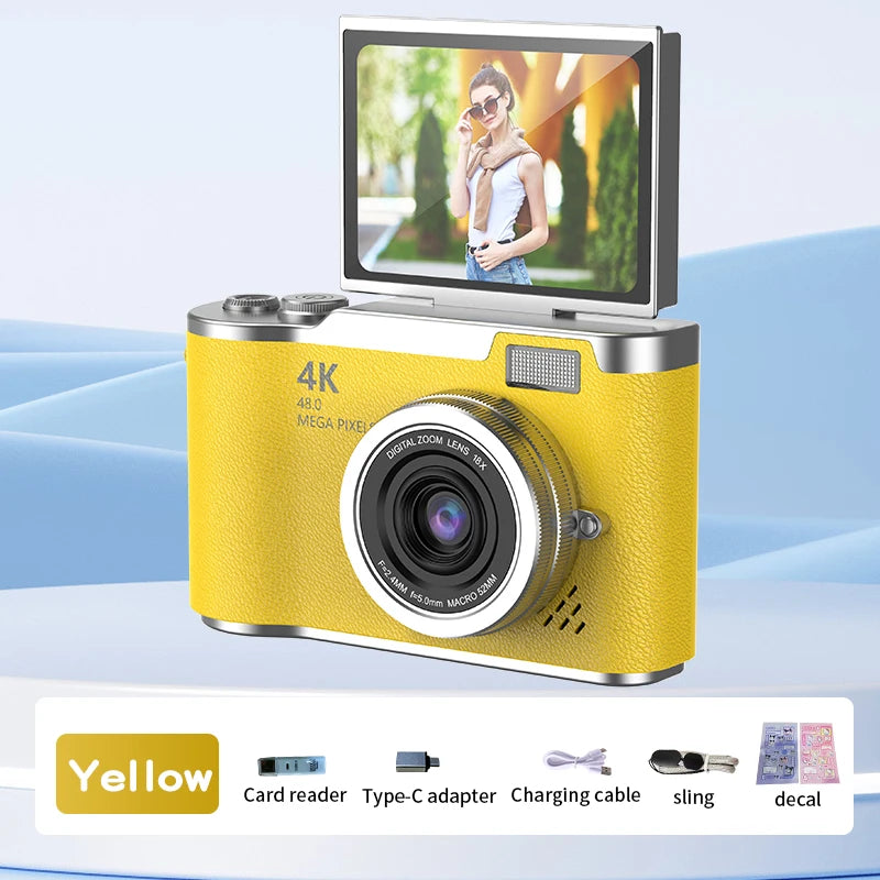 Digital Camera 4K 48MP Photography Camera Video Camcorder Rechargeable Cameras 2.4 inch Screen Camcorder for Kid Adult Beginners